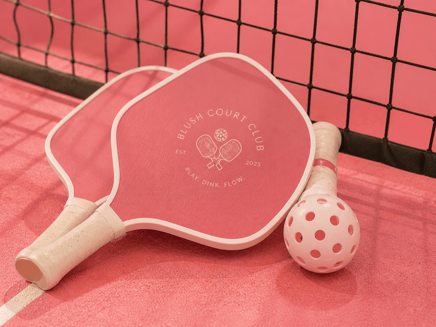 Pink Blush Court Club paddle and pickleball